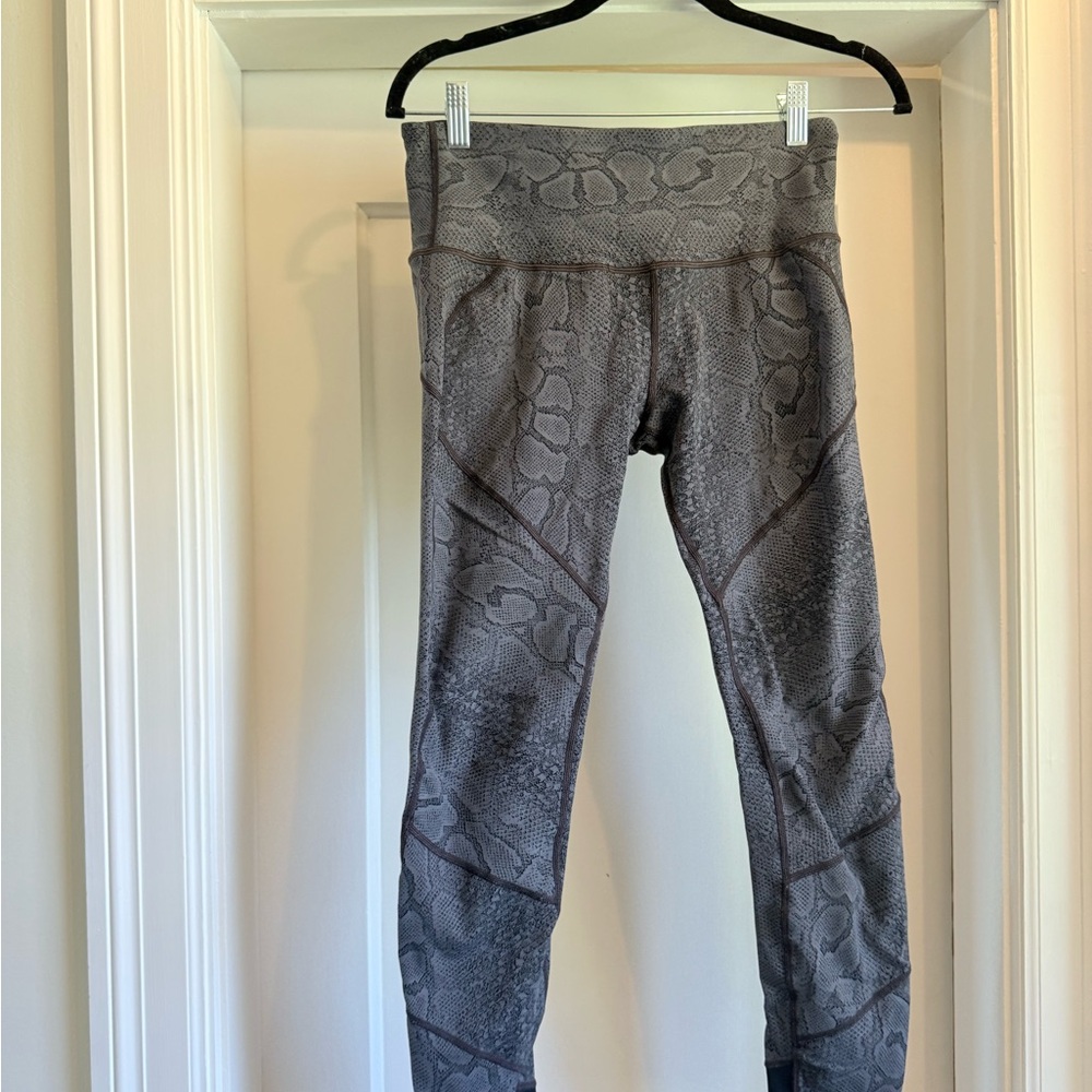 Gray Snake Print Kids Leggings